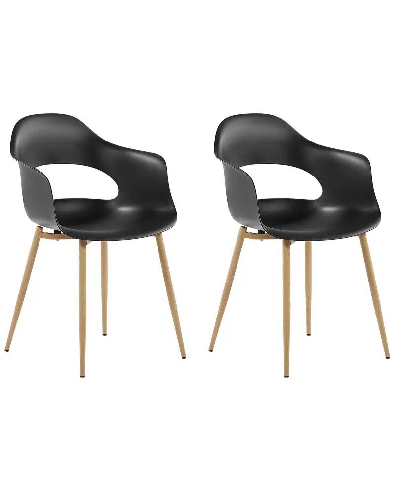 Set 2 Dining Chairs Black UTICA