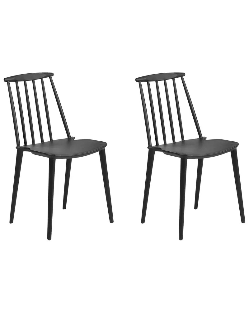 Set 2 Dining Chairs Black VENTNOR