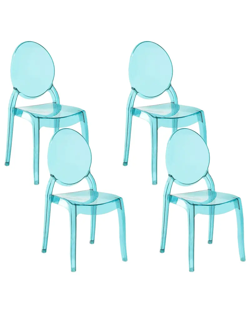 Set 4 Dining Chairs Blue MERTON