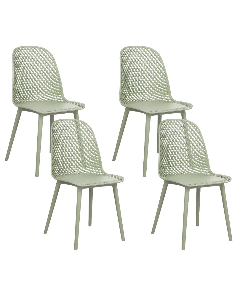 Set 4 Dining Chairs Green EMORY