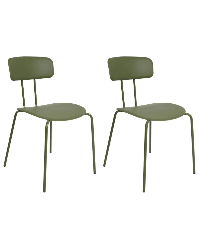 Set 2 Dining Chairs Green SIBLEY