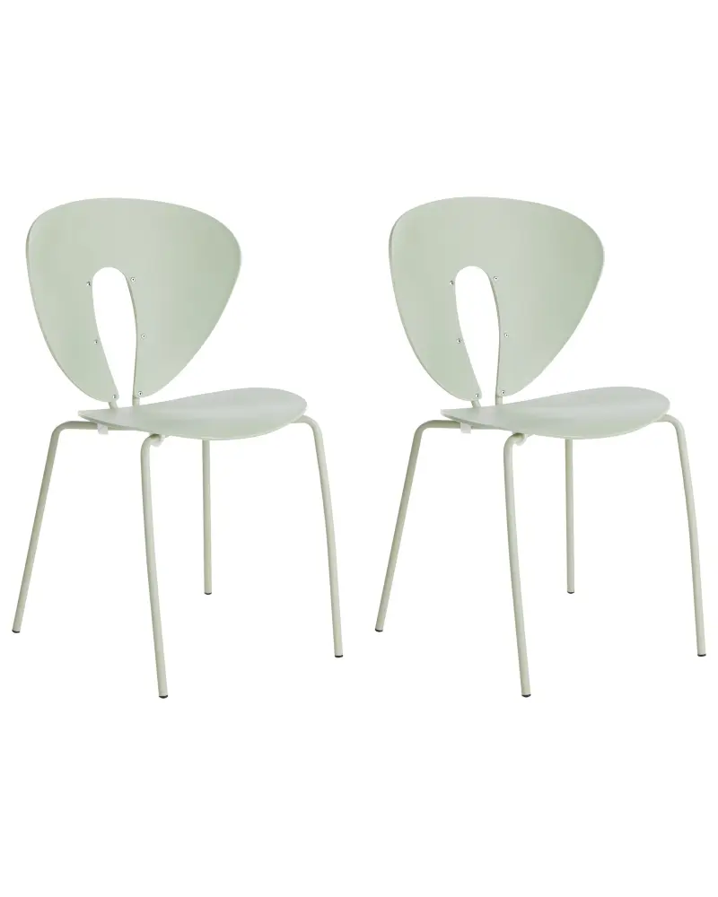Set 2 Dining Chairs Green TRACY