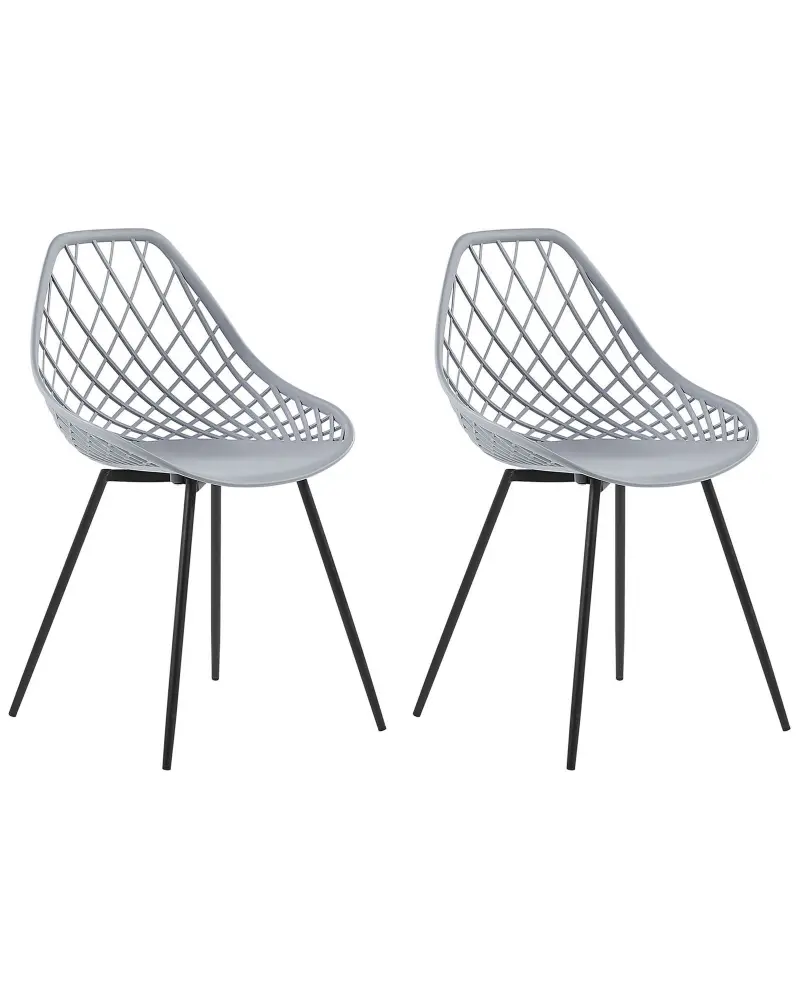 Set 2 Dining Chairs Grey CANTON