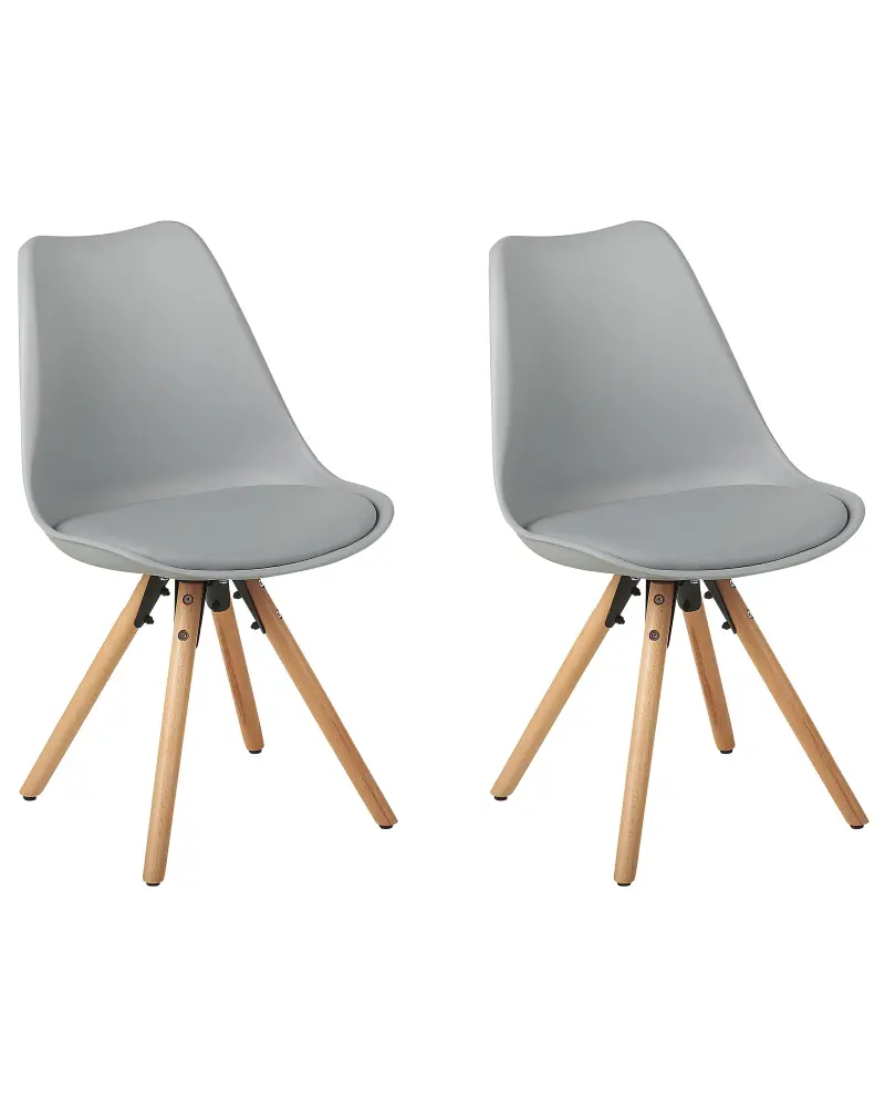 Set 2 Dining Chairs Grey DAKOTA