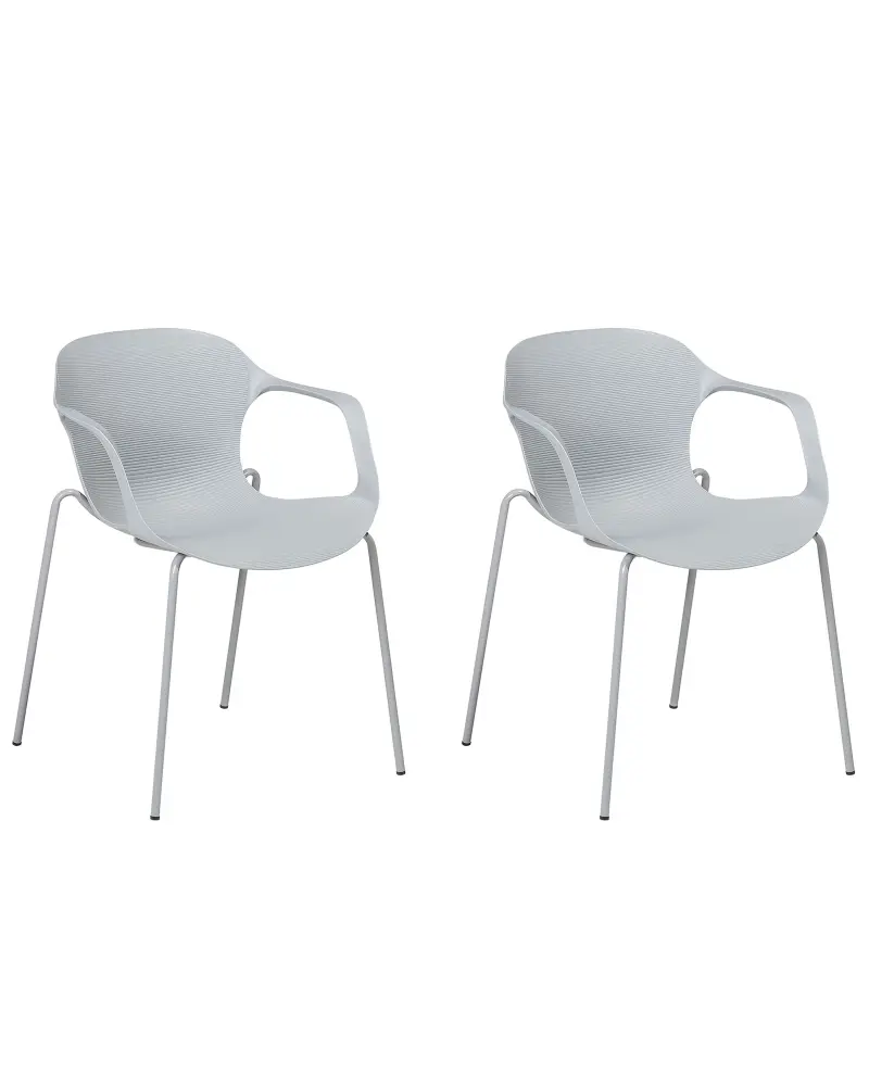 Set 2 Dining Chairs Grey ELBERT