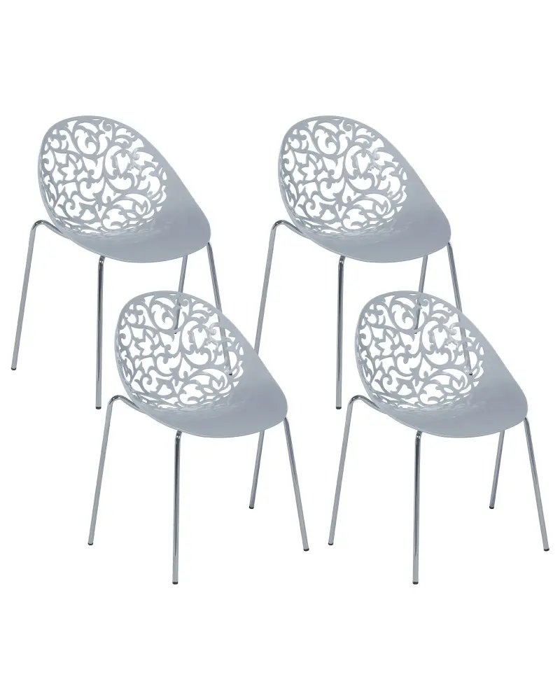 Set 4 Dining Chairs Grey MUMFORD