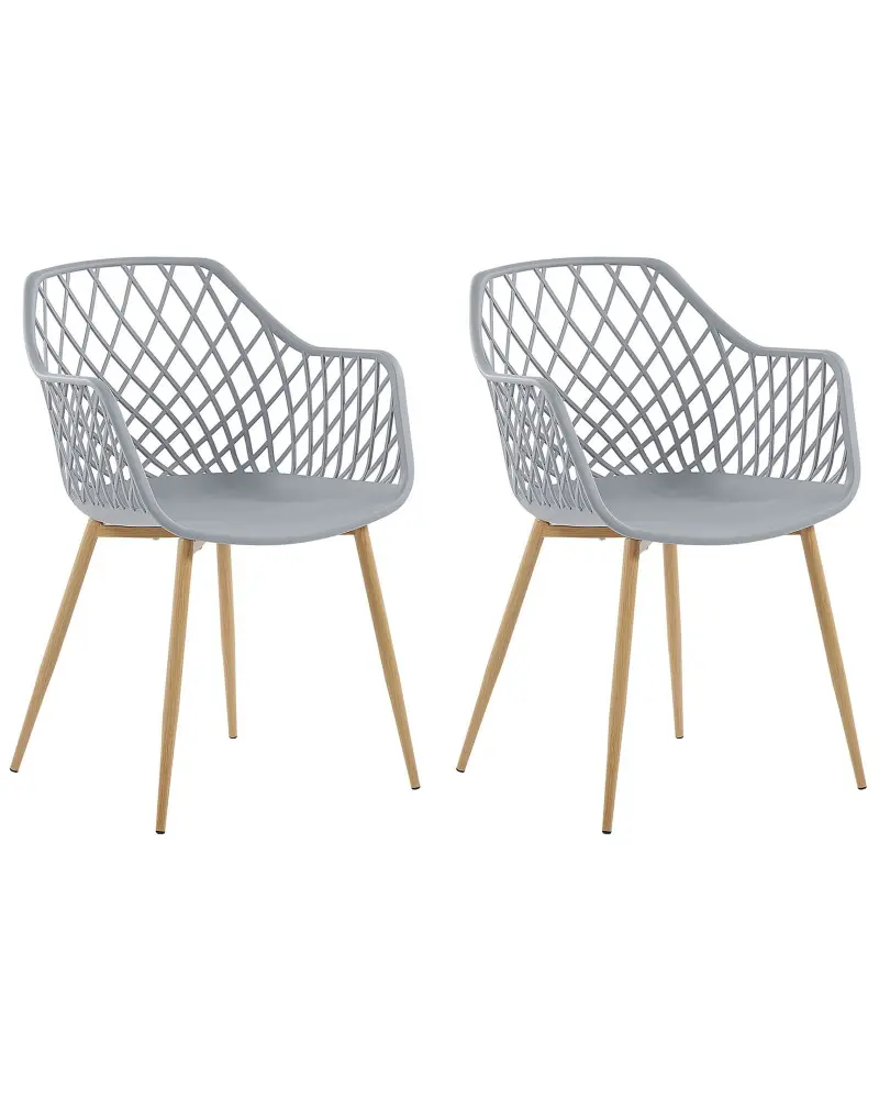 Set 2 Dining Chairs Grey NASHUA