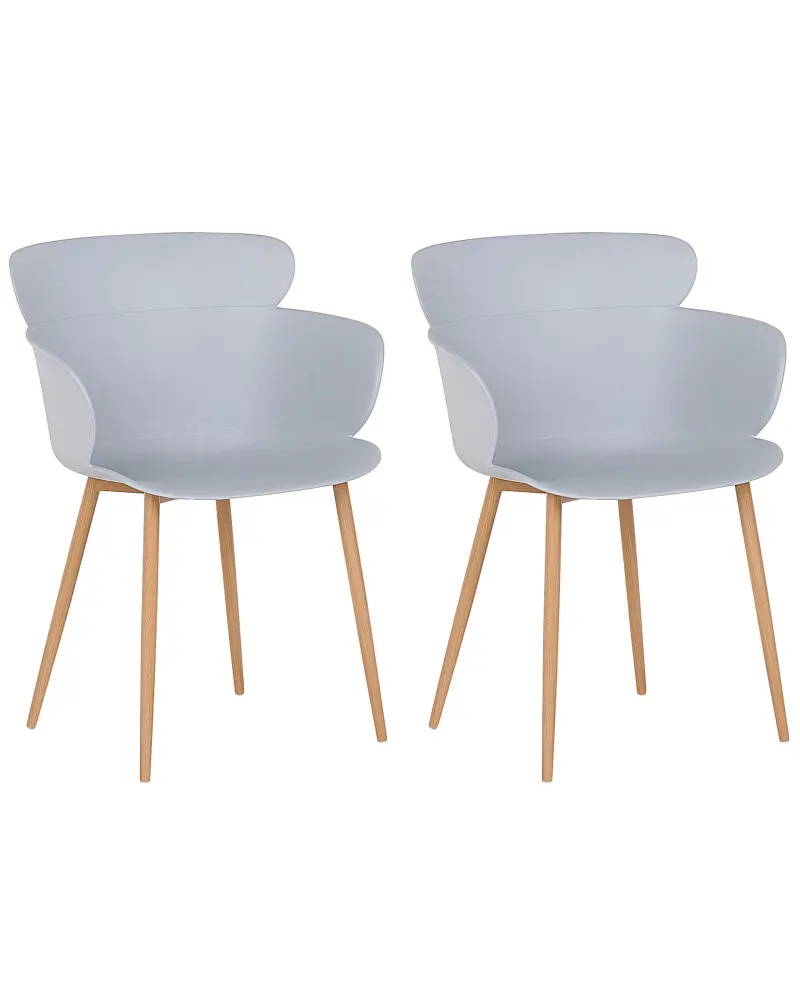 Set 2 Dining Chairs Grey SUMKLEY