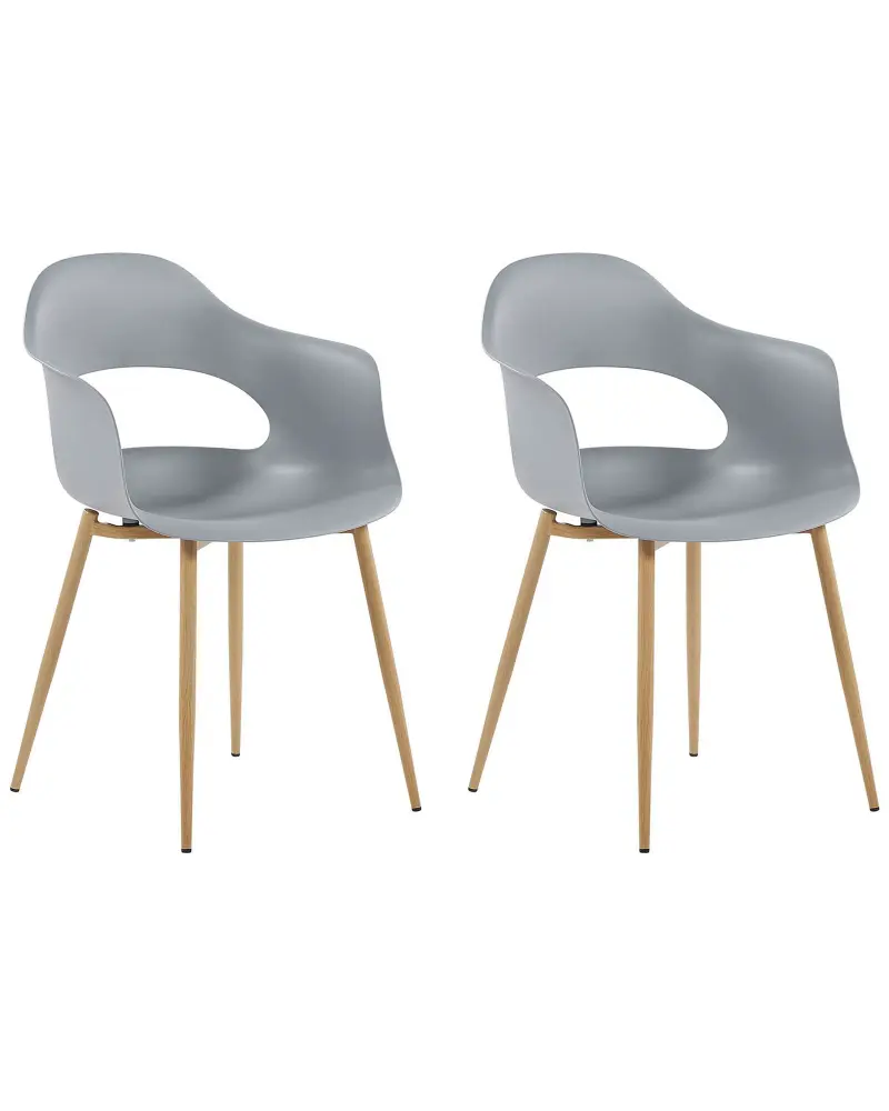 Set 2 Dining Chairs Grey UTICA