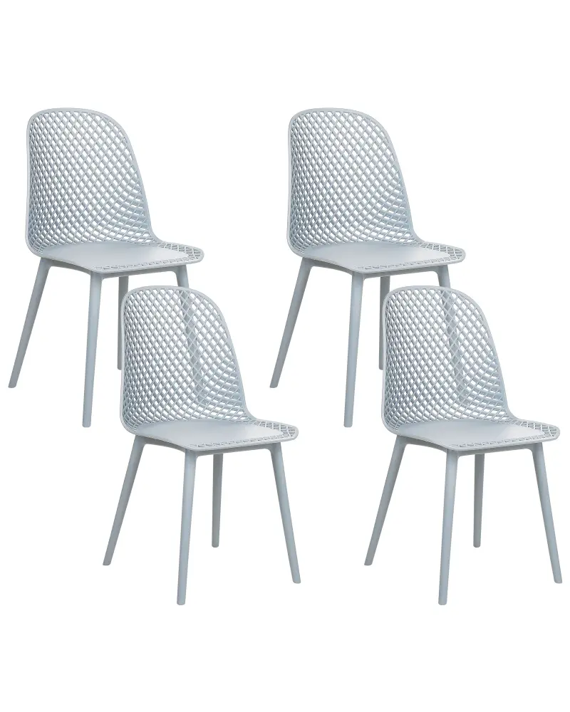 Set 4 Dining Chairs Light Blue EMORY