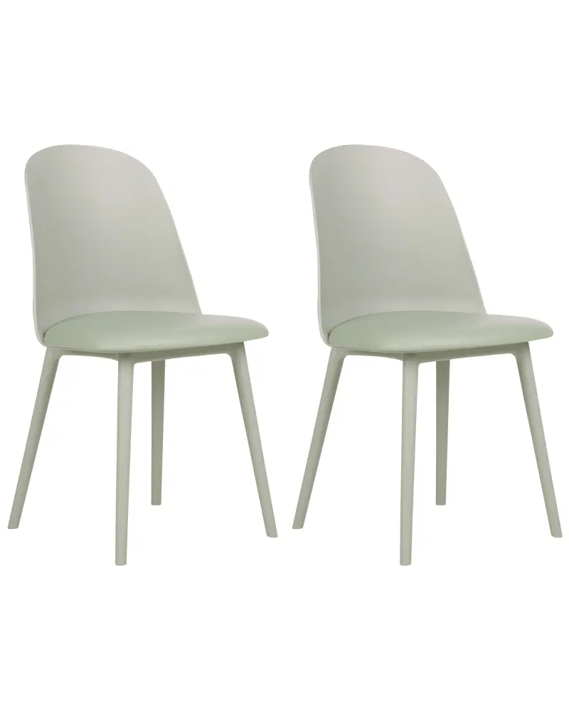 Set 2 Dining Chairs Light Green FOMBY