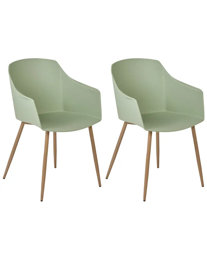 Set 2 Dining Chairs Light Green FONDA II