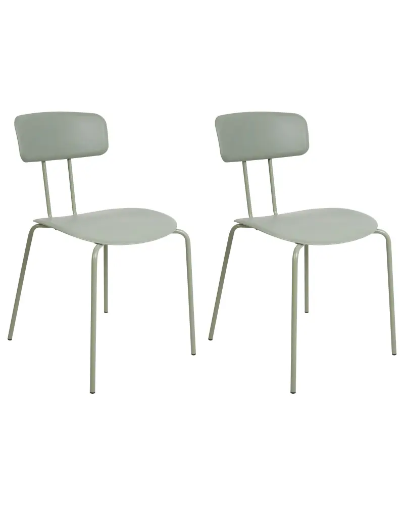 Set 2 Dining Chairs Light Green SIBLEY