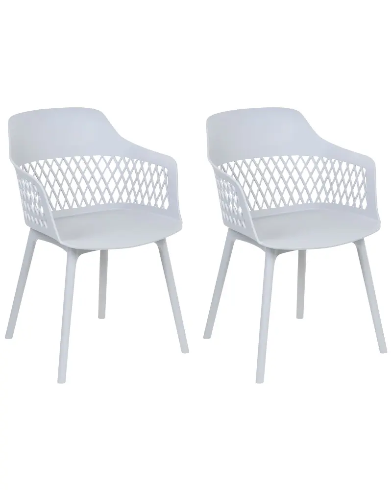 Set 2 Dining Chairs Light Grey ALMIRA