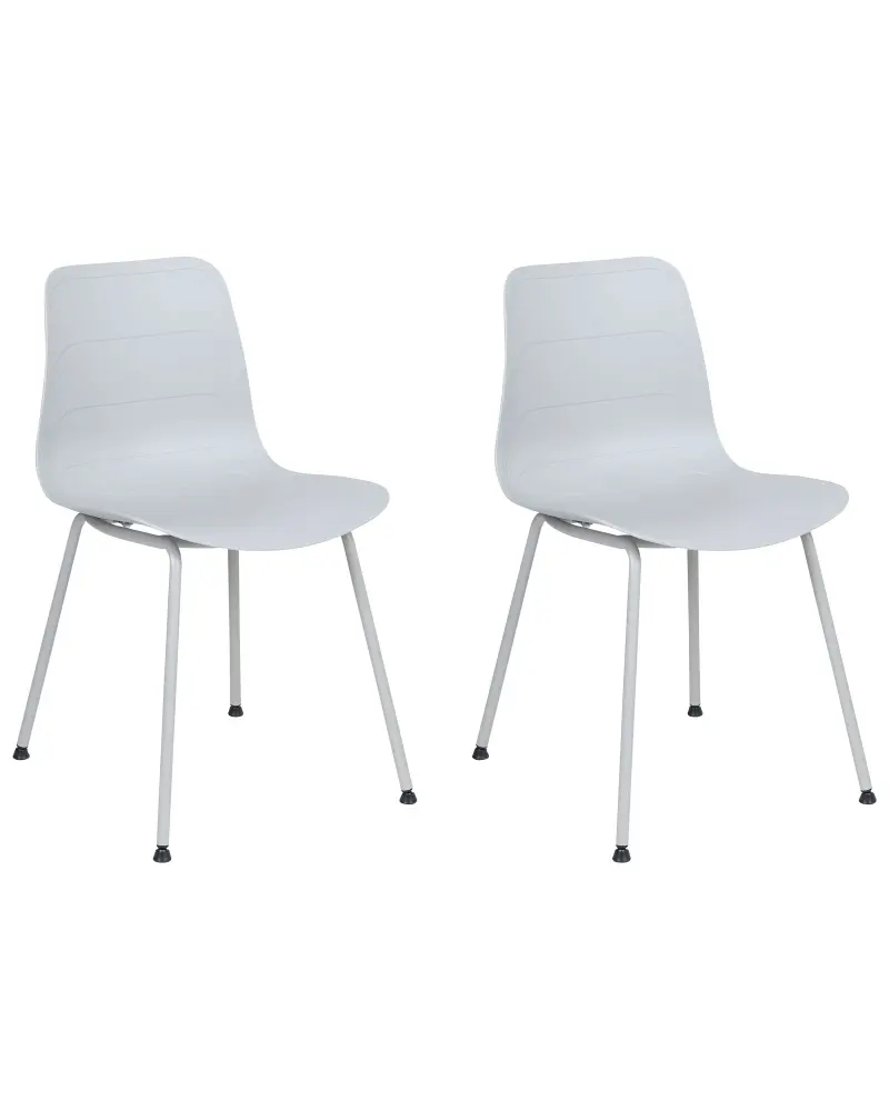 Set 2 Dining Chairs Light Grey LOOMIS