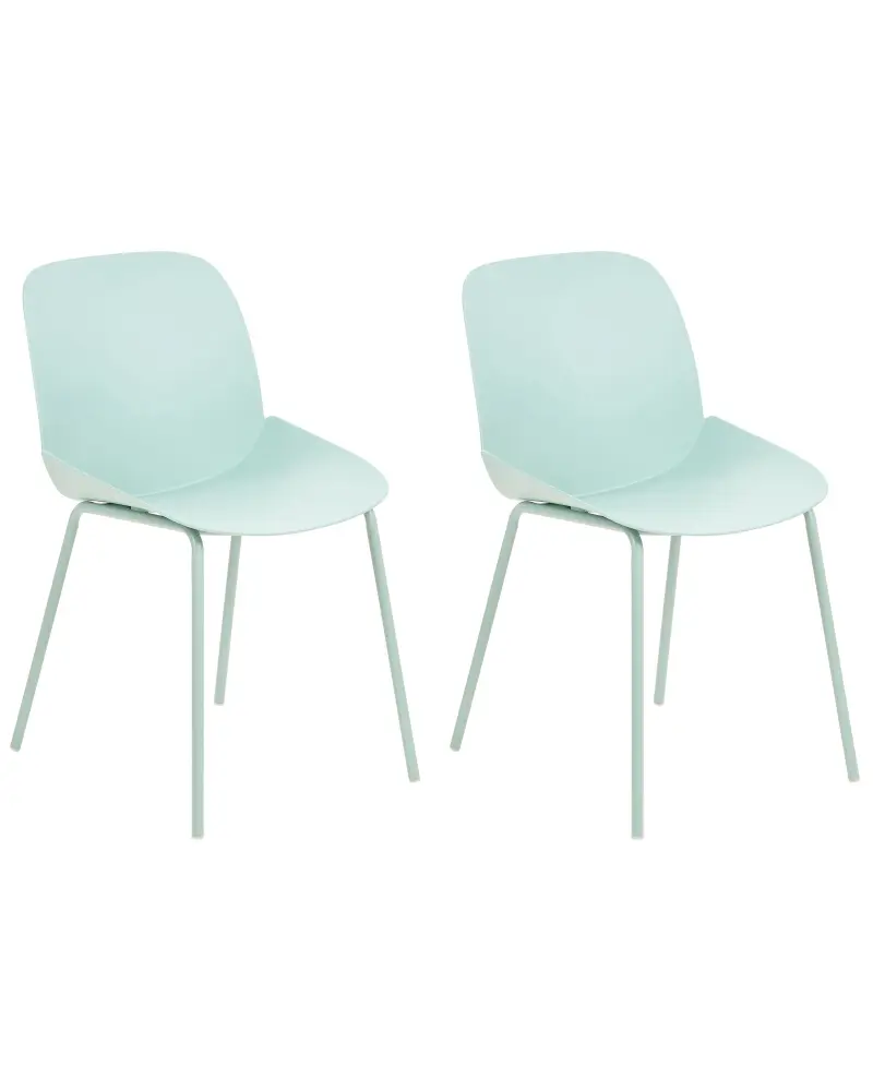 Set 2 Dining Chairs Mint Green MILACA