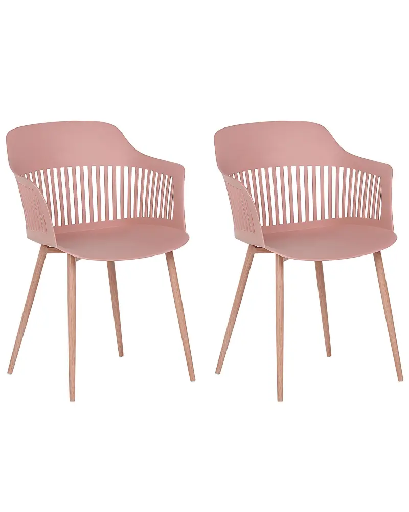 Set 2 Dining Chairs Pink BERECA