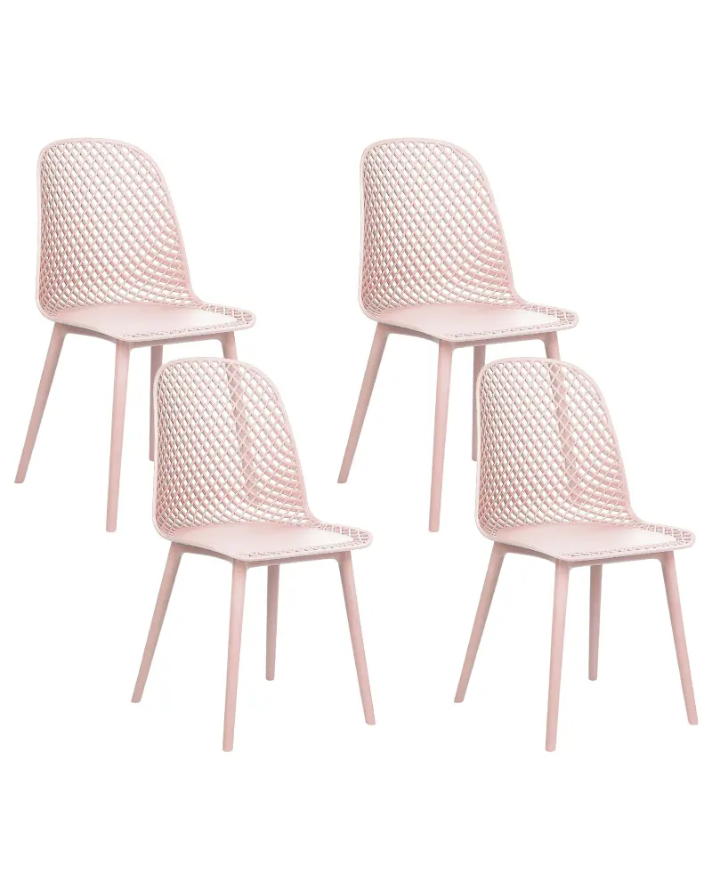 Set 4 Dining Chairs Pink EMORY