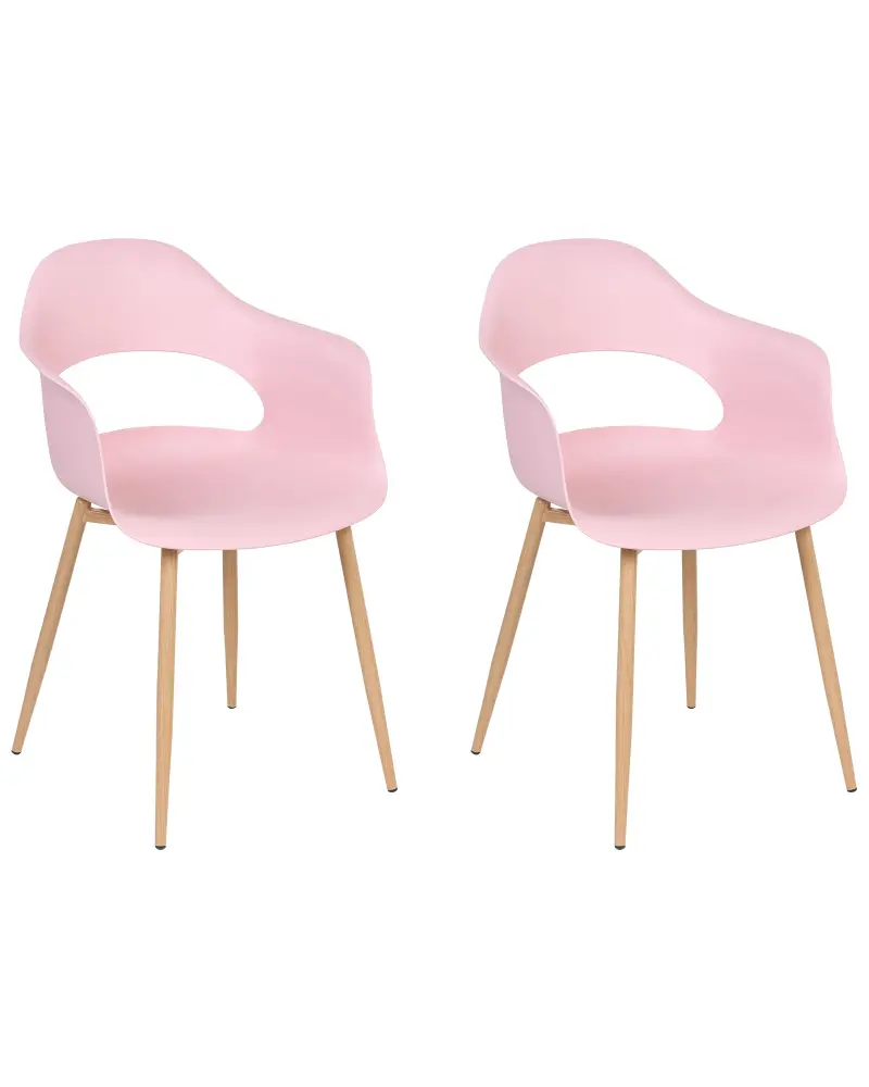 Set 2 Dining Chairs Pink UTICA