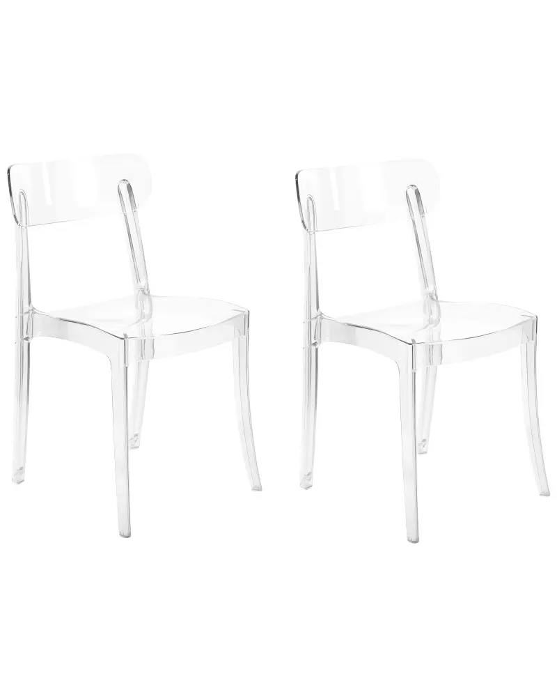 Set 2 Dining Chairs Transparent COVINGTON