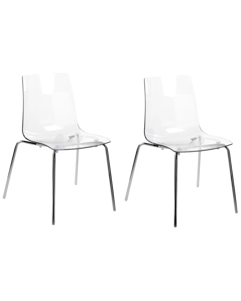 Set 2 Dining Chairs Transparent SILERTON