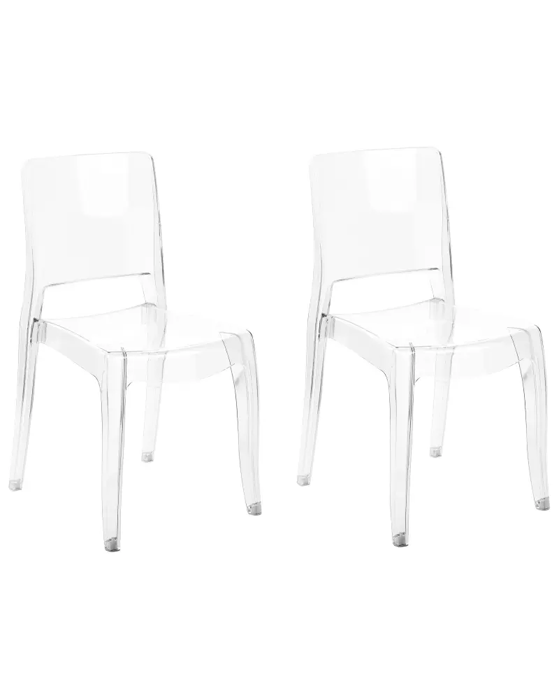 Set 2 Dining Chairs Transparent WESTBRIDGE