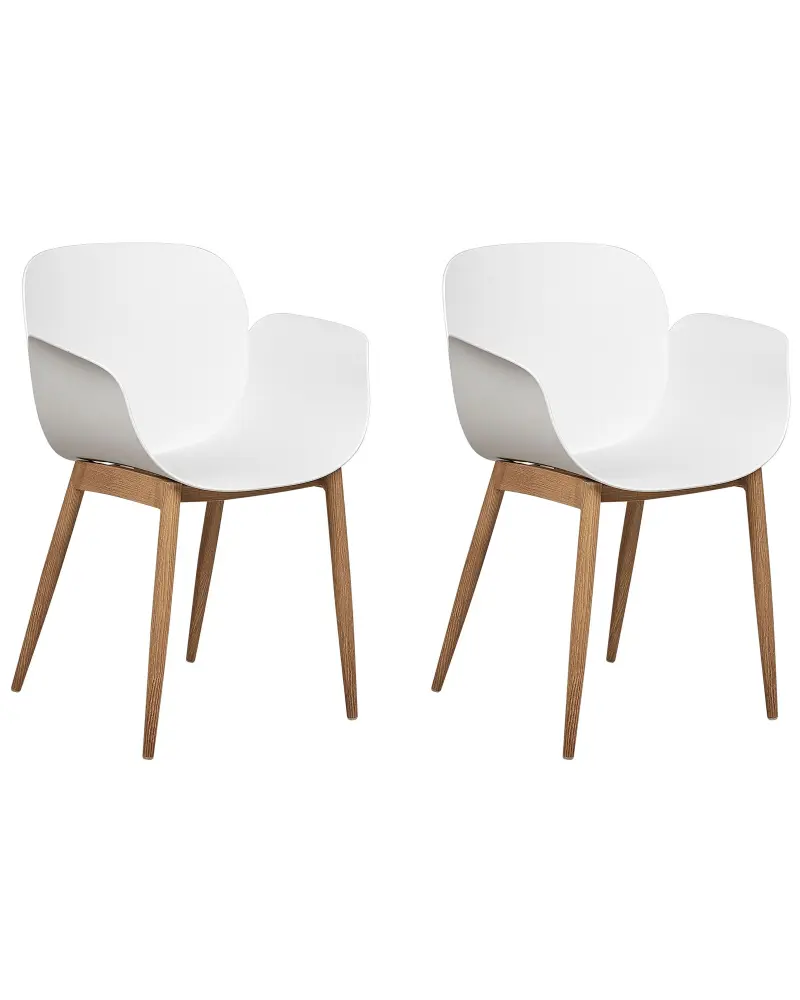 Set 2 Dining Chairs White ABILENE