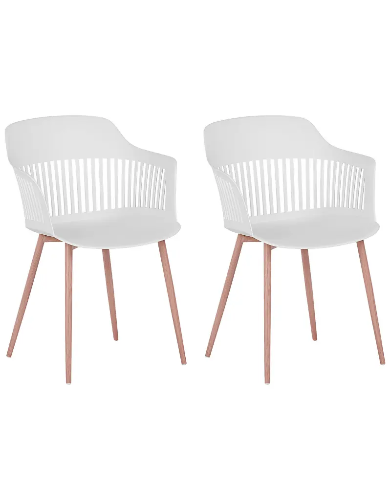 Set 2 Dining Chairs White BERECA
