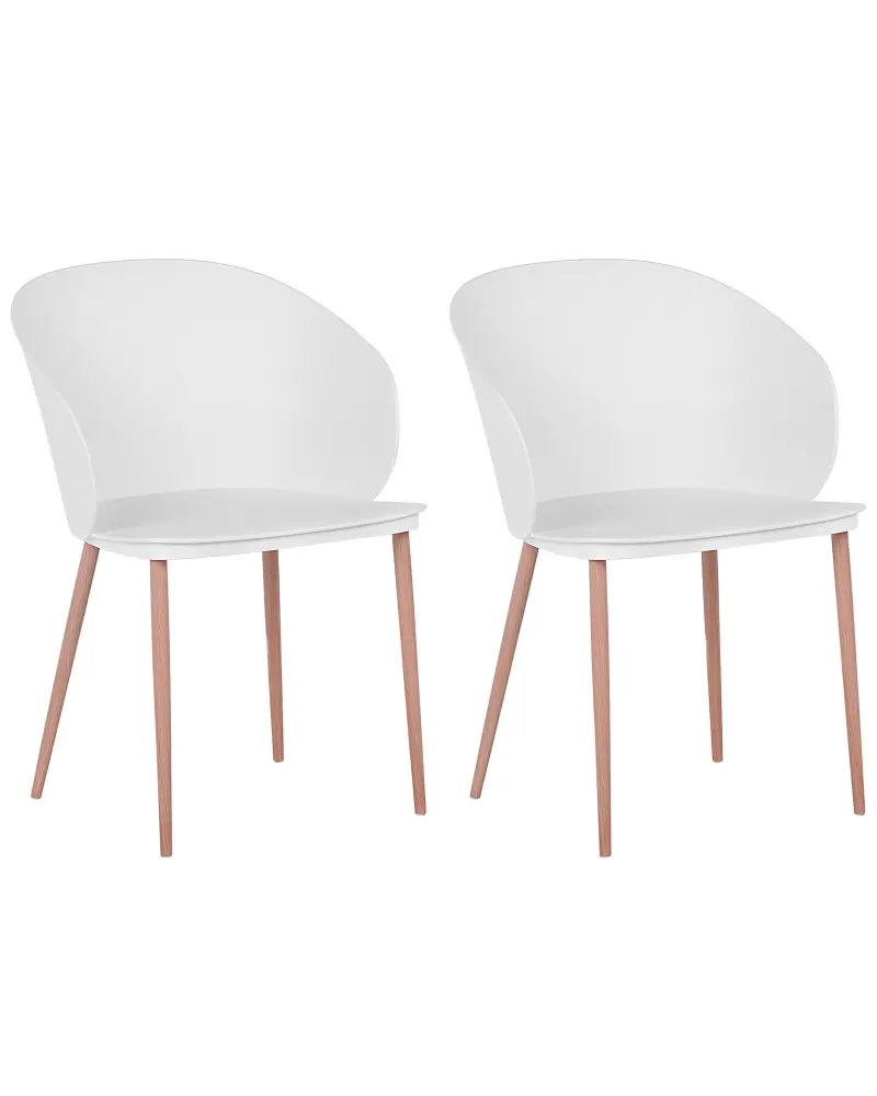 Set 2 Dining Chairs White BLAYKEE