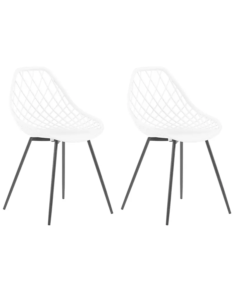 Set 2 Dining Chairs White CANTON