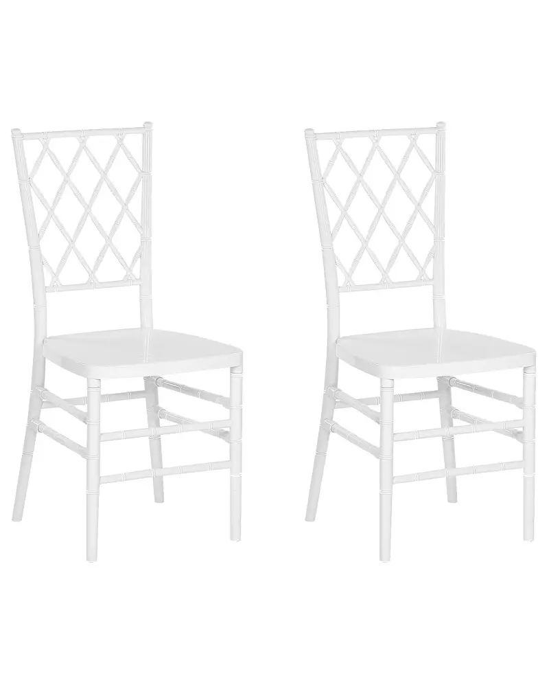 Set 2 Dining Chairs White CLARION