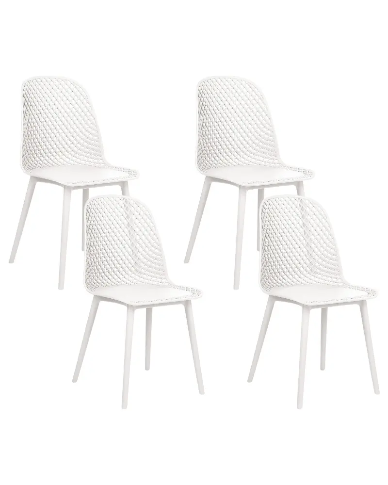 Set 4 Dining Chairs White EMORY