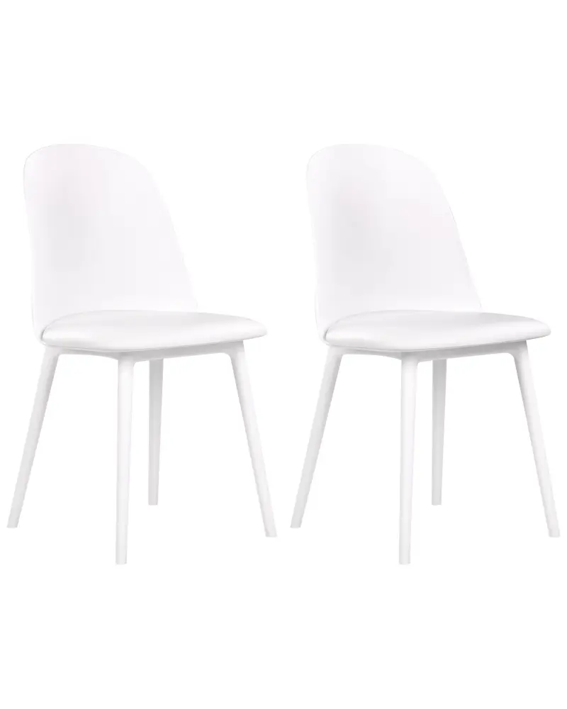 Set 2 Dining Chairs White FOMBY