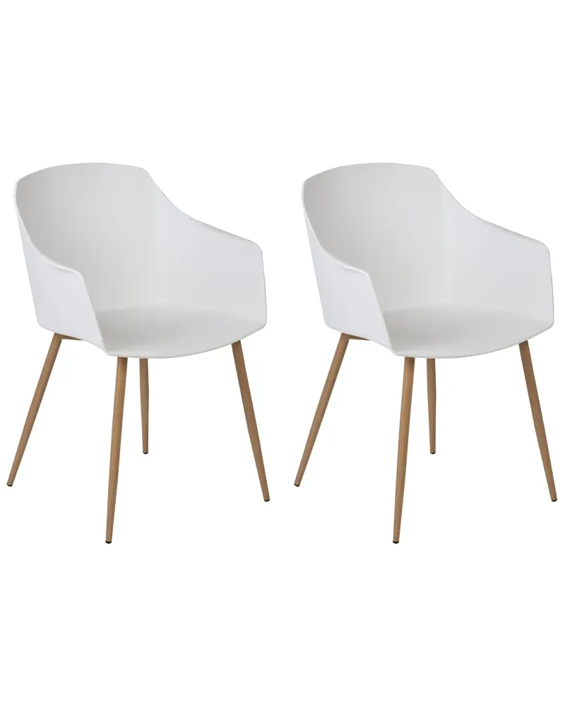 Set 2 Dining Chairs White FONDA II