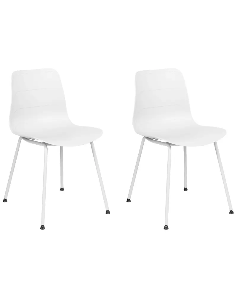 Set 2 Dining Chairs White LOOMIS