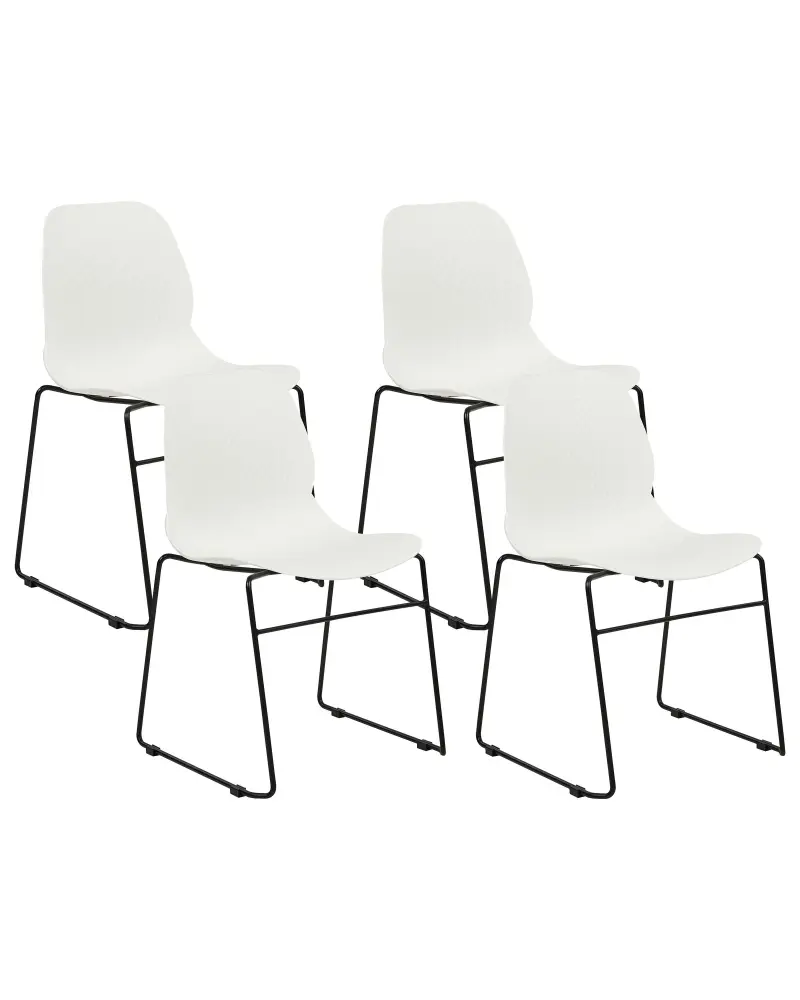 Set 4 Dining Chairs White PANORA