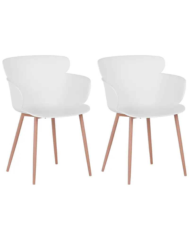 Set 2 Dining Chairs White SUMKLEY