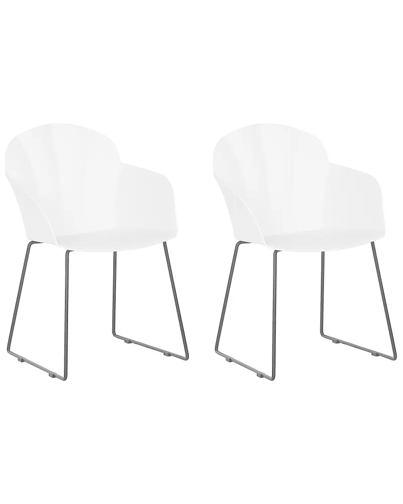Set 2 Dining Chairs White SYLVA