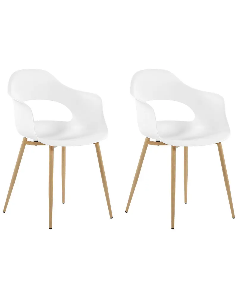 Set 2 Dining Chairs White UTICA