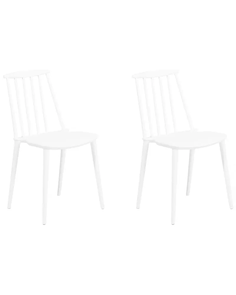 Set 2 Dining Chairs White VENTNOR