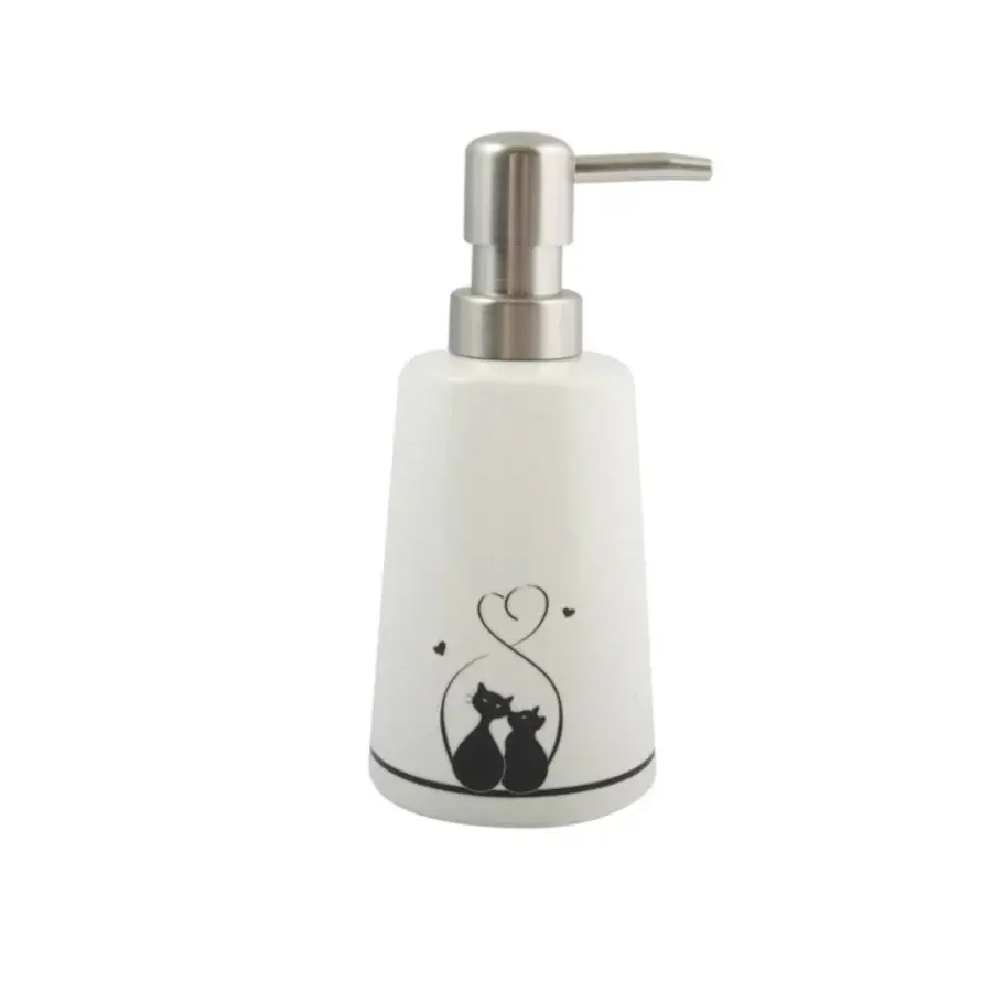 Dispensador Porta Jabón en cerámica blanco colección PISICA