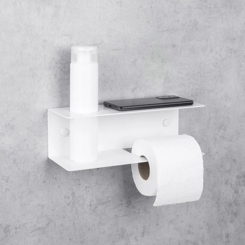Daske portarrollos papel higiénico acero blanco izquierdo line