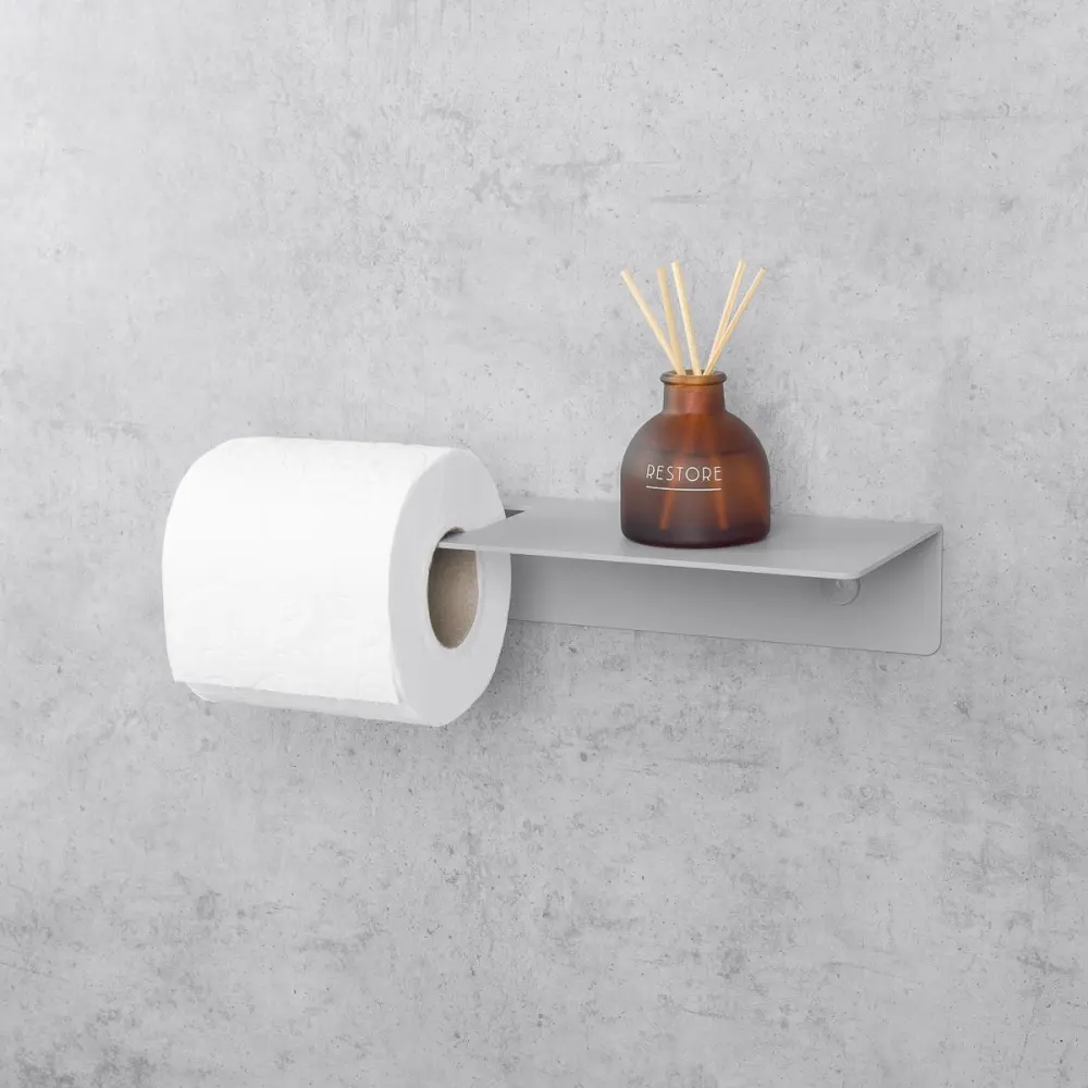 Daske portarrollos papel higiénico acero gris derecho base line