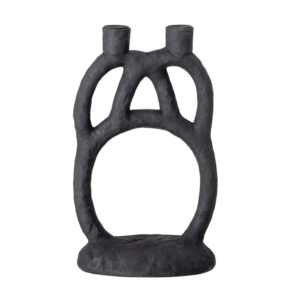 Soporte para Bloomingville Portavelas Ramina, Negro, Poliresina