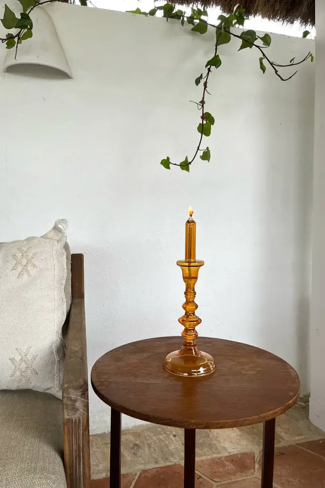 Candelabro Óleo Âmbar Pequeno
