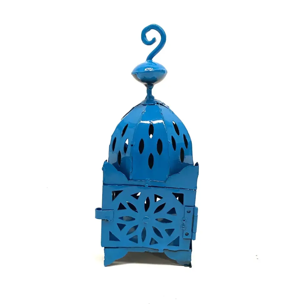 Farol marroquí para velas azul 25cm