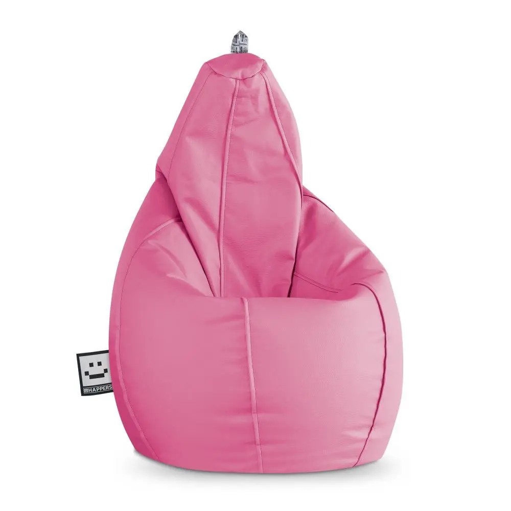 Puff pera polipiel exterior rosa happers xl con Puerto USB Integrado