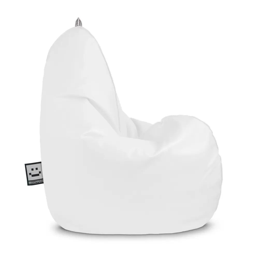 Puff pera relax polipiel exterior o interior blanco happers xl con Altura Regulable