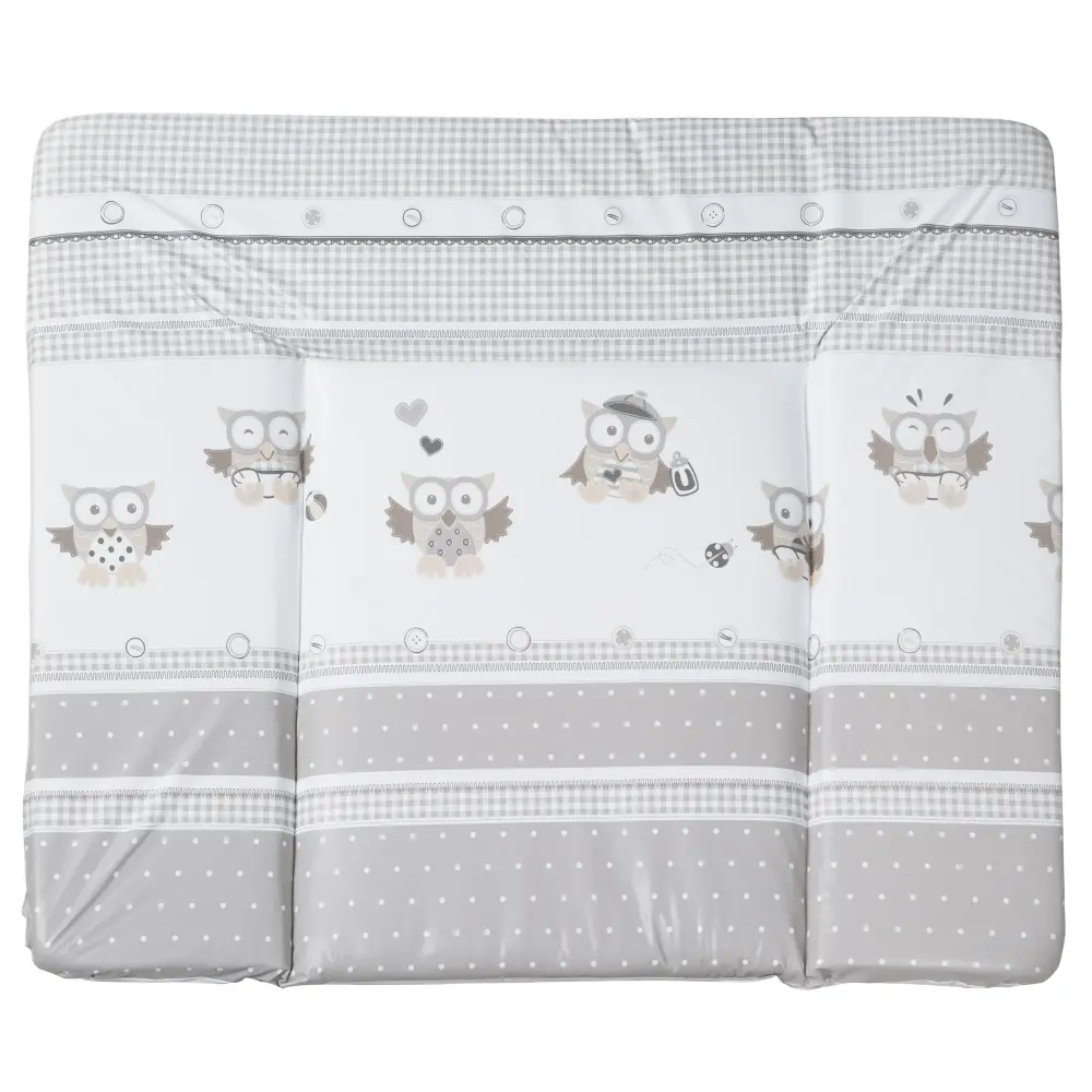 Matelas à langer 'Chouette bébé gris', 85 x 75 cm, sans phtalates, souple et rembourré