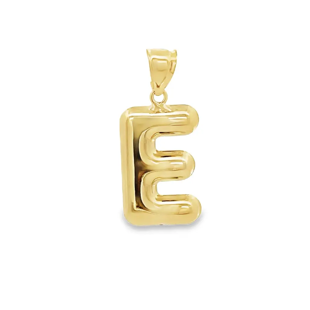 14KY E HOLLOW PUFF INITIALS CHARM para Sala de Estar